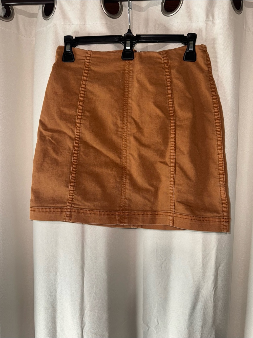 Free People Burnt Orange Panel Mini Skirt zip back spring summer size 4 - Picture 2 of 4